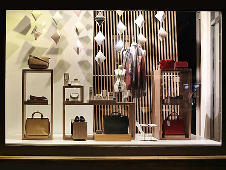 Decorative laminate plastic for POP store front display